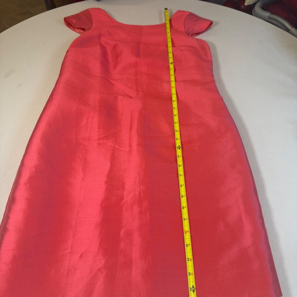 J. Crew Collection Silk Sheath Dress Coral Pink Cap Sleeve Square Back Sz 6 NWT - Picture 11 of 11